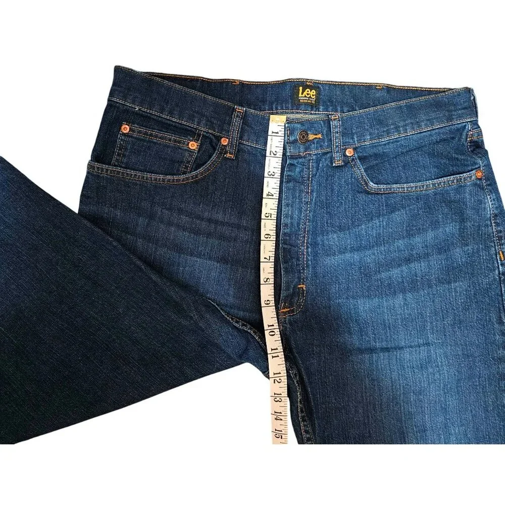 Lee Premium Select Regular Fit Mens Jeans Size 36X34 Dark Blue Denim